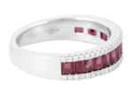 18K Solid Gold Ruby Eternity Wedding Band - Image 3