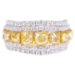 14K Solid Gold 2.91 Carat | Fancy Yellow Moissanite Diamond | Moissanite Diamond Fashion Ring