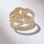 Pave Natural Diamond Unique Knot Ring | Two Rows Bold Ring Women - Image 7