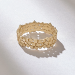 ScatteredSquares Gold Wedding Ring | Wide Geometric Ring Women - Image 7