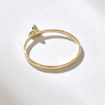 18K Solid Gold Minimalist Emerald Trio Ring - Image 7