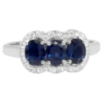 14K Solid Gold Blue Sapphire Ring