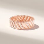 14k Gold Natural Diamond Pave Wedding Band: Thick Women's Alliance Ring - Image 5