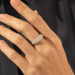 14K Solid Gold Chunky Pave Dome Ring - Image 3