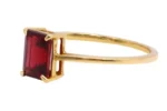18K Solid Gold Natural Red Garnet Ring - Image 3