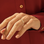 18K Solid Gold Pave Diamond Wave Ring