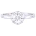 Round Illusion Set Ring | 14K White Gold Diamond "Illusion-Set" Ring