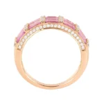 14K Solid Gold 2.91 Carat | Vintage Half Eternity Pink Sapphire Ring - Image 3