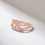 18K Solid Gold Dazzling Pave Diamond Knot Ring - Image 6