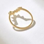 Pave Natural Diamond Nesting Ring, Curved 18K Solid Gold Wedding Band with VS-SI Natural Diamonds - Image 7