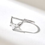 18K Solid Gold Diamond Tiara Arch Ring - Image 6