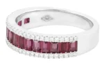 18K Solid Gold Ruby Eternity Wedding Band - Image 2