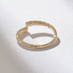 18K Solid Gold Pave Bypass Wedding Ring - Image 2
