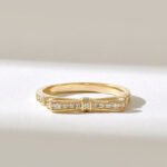 Pave Natural Diamond Ribbon Ring: 14k Solid Gold Designer Band for Women - Image 2