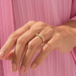 Pave Natural Diamond Ribbon Ring: 14k Solid Gold Designer Band for Women