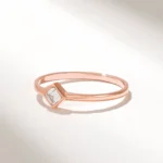 Princess Solitaire Ring | 14k Tiny Engagement Ring | Princess Cut Natural Diamond Ring - Image 6