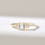 Classic Baguette Natural Diamond Ring | 14k Solid Gold Minimalist Engagement Ring - Image 2