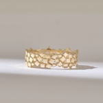 ScatteredSquares Gold Wedding Ring | Wide Geometric Ring Women - Image 2