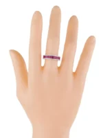 14K Solid Gold Ruby Half Eternity Ring - Image 5
