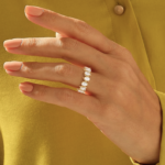 Pear Natural Diamond Eternity Marriage Ring | Sparkling Anniversary Band | Bridal Ring - Image 3