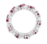 18K Solid Gold 9.50 Carat Lab Grown Diamond & Ruby Solitaire Eternity Band - Image 3