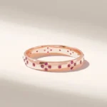 18K Solid Gold Ruby Wedding Band - Image 5