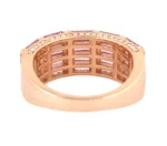 14K Solid Gold 2.91 Carat | Vintage Half Eternity Pink Sapphire Ring - Image 4