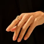 18K Solid Gold Pave Diamond Wavy Statement Ring