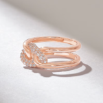 Pave Natural Diamond Unique Knot Ring | Two Rows Bold Ring Women - Image 6
