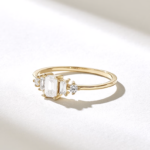 Classic Baguette Natural Diamond Ring | 14k Solid Gold Minimalist Engagement Ring - Image 5