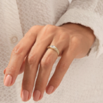 18k Gold Bezel Natural Diamond Ring: Solid Gold Oval Solitaire for Engagement Proposal