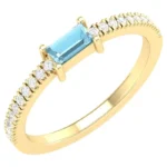 18K Solid Gold 0.4 Carat Aquamarine Infinity Band - Image 2