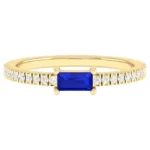 18K Solid Gold 0.4 Carat Sapphire Infinity Band Ring
