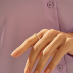 18K Solid Gold Pave Bypass Wedding Ring