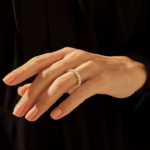 Pave Natural Diamond Eternity Ball Ring | 14k Solid Gold Wedding Band | Stackable Ring