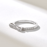 Pave Natural Diamond Ribbon Ring: 14k Solid Gold Designer Band for Women - Image 6