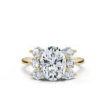 18K Solid Gold 2.6ct Oval Shape Moissanite Diamond Engagement Ring