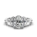 18K Solid Gold 2.6ct Oval Shape Moissanite Diamond Engagement Ring