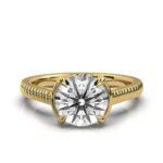 18K Solid Gold 2Ct Solitaire Moissanite Engagement Ring - Image 6