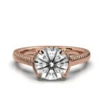 18K Solid Gold 2Ct Solitaire Moissanite Engagement Ring - Image 8