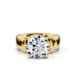 18K Solid Gold Bold Moissanite Diamond Engagement Ring - Image 6
