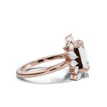 18k Solid  Gold Emerald Cut Moissanite Diamond Engagement Ring - Image 5