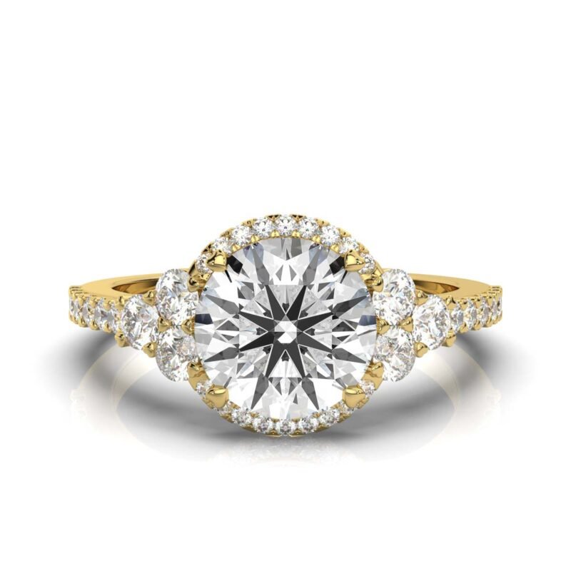 14k solid gold halo lab grown diamond engagement ring sp00167 1
