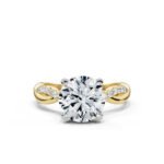 14K Solid Gold Infinity Moissanite Diamond Engagement Ring