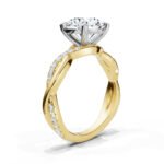 14K Solid Gold Infinity Moissanite Diamond Engagement Ring - Image 3