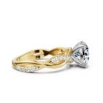 14K Solid Gold Infinity Moissanite Diamond Engagement Ring - Image 4