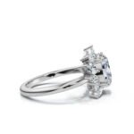 18K Solid Gold Marquise & Round Moissanite Diamond Ring - Image 4