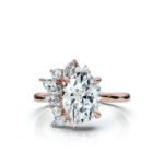18K Solid Gold Marquise & Round Moissanite Diamond Ring - Image 8