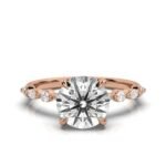 14K Solid Gold Moissanite Diamond Engagement Ring - Image 4