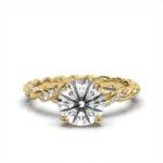 14K Solid Gold Moissanite Diamond Engagement Ring - Image 4